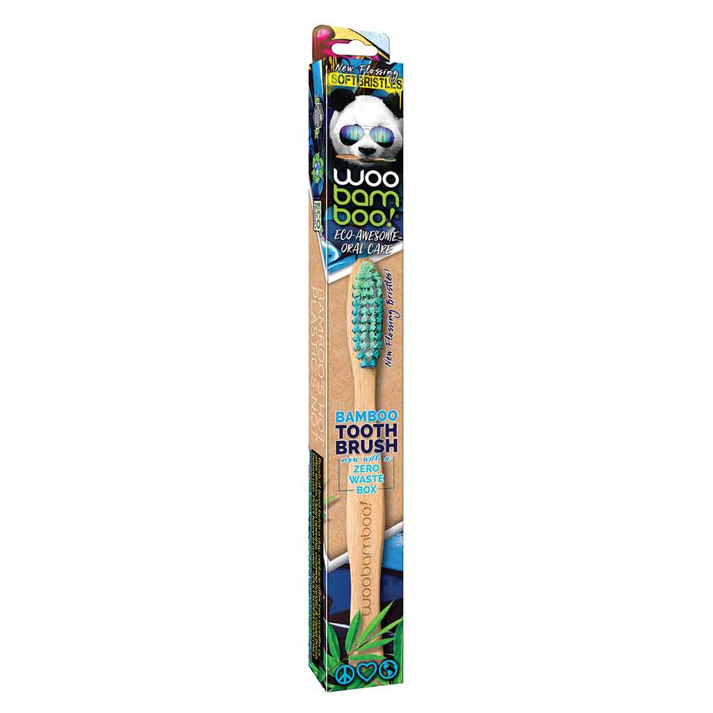 WooBamboo Zero Waste Adult Medium Bristle Bamboo Toothbrush