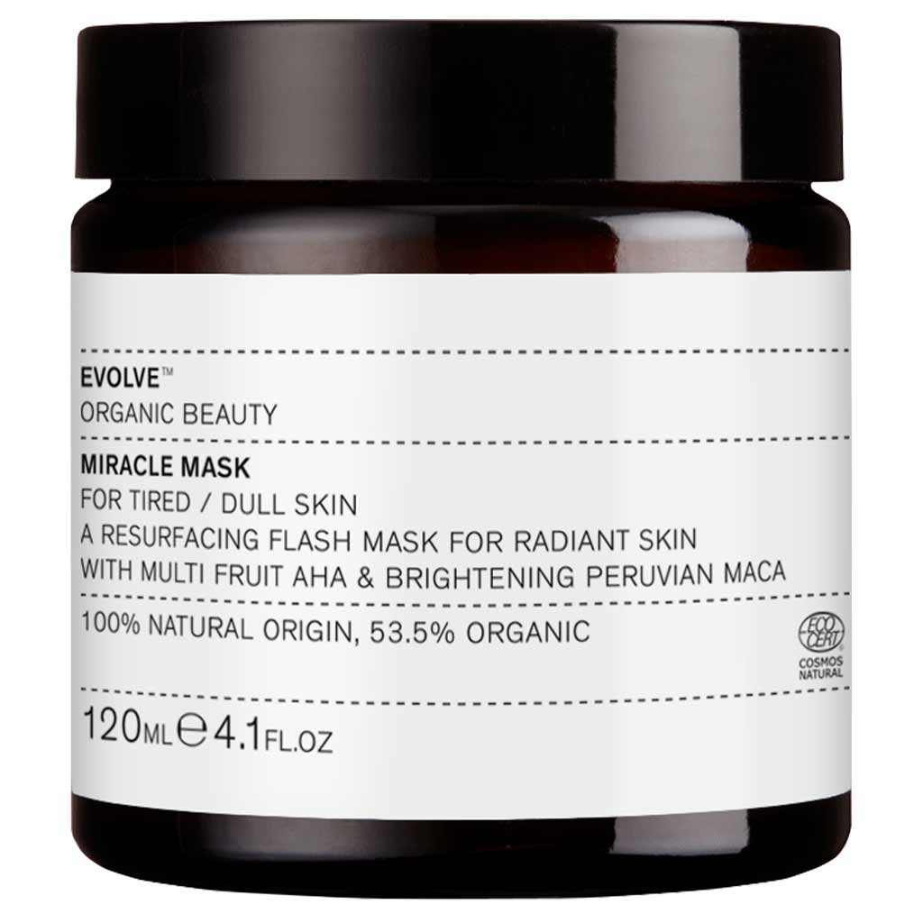 POISTUVA (tuotanto päättynyt) Evolve Organic Beauty Miracle Mask AHA Kuoriva hedelmähapponaamio 120ml Ammattikoko