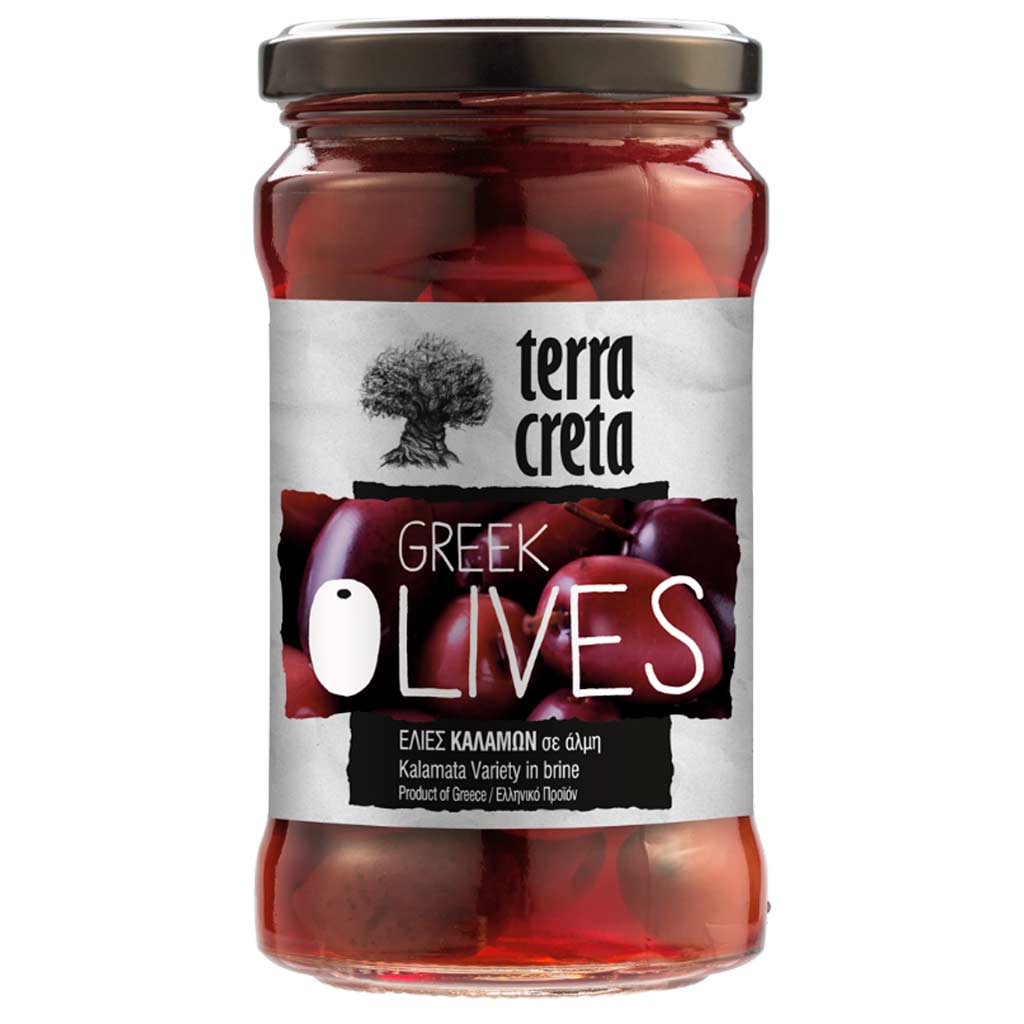 Terra Creta Greek Kalamata Olives, Kalamata Oliivit, Kivellinen, 160 g