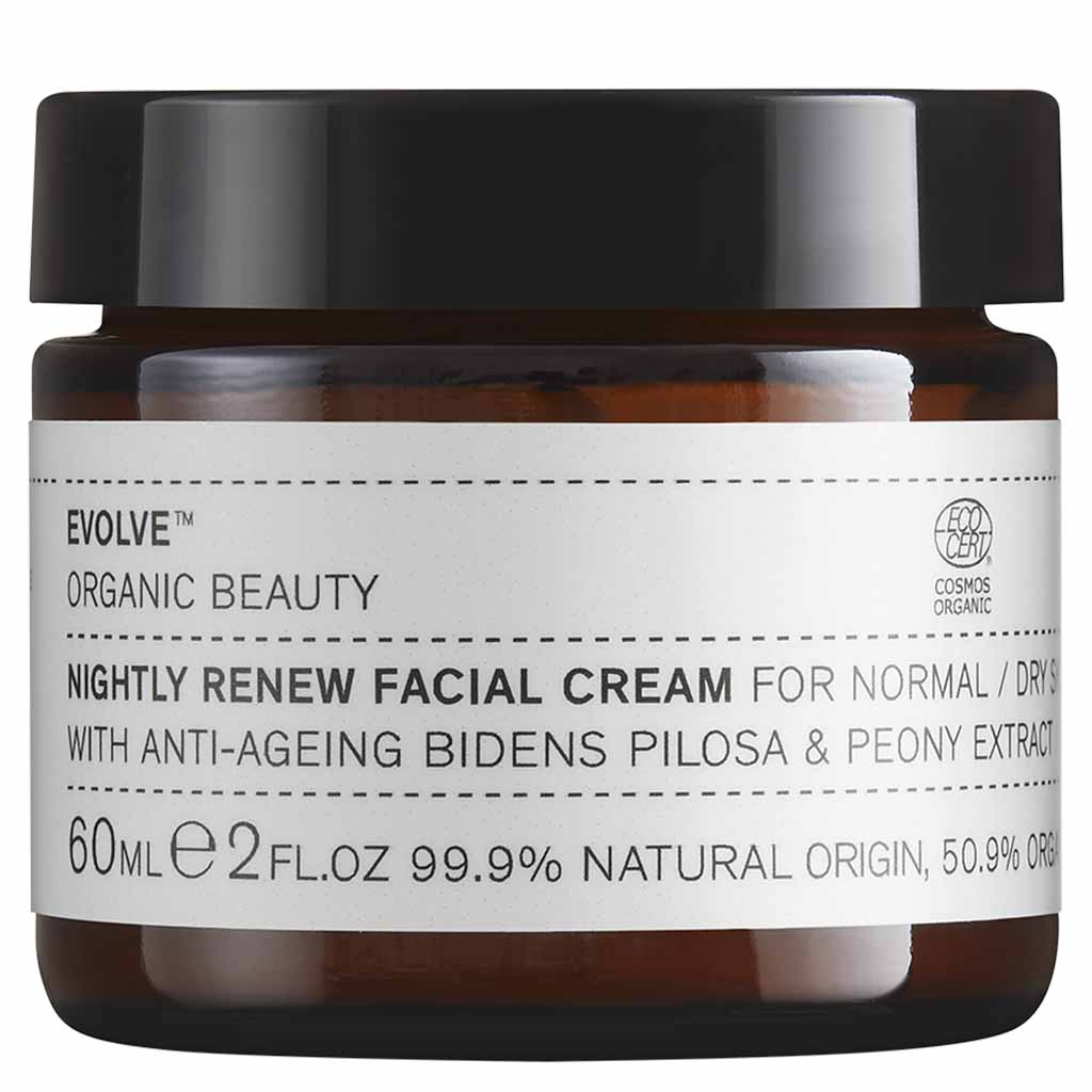 Evolve Organic Beauty Nightly Renew Facial Cream Uudistava Yövoide 60 ml