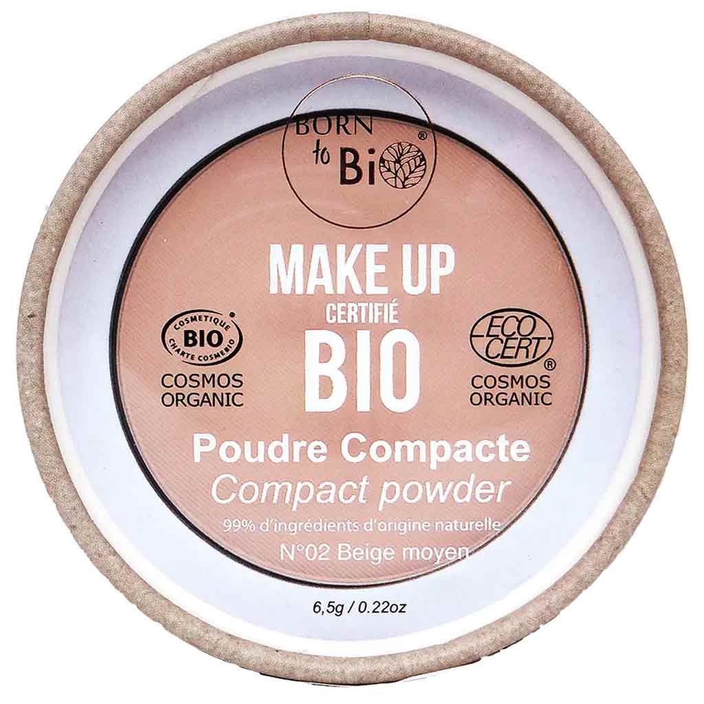 Born to Bio Organic Compact Powder N°2 - Puuteri Beige Moyen 6,5g