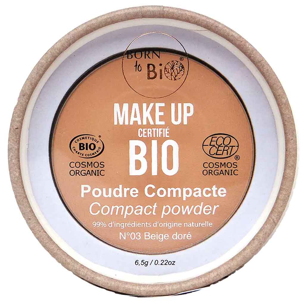 Born to Bio Organic Compact Powder N°3 - Puuteri Beige Doré 6,5g