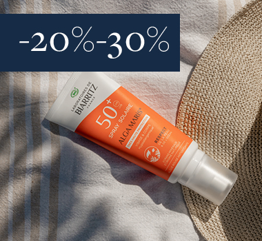 Alga Maris -20% (aurinkovoiteet + after sun) ja Itseruskettavat -30%