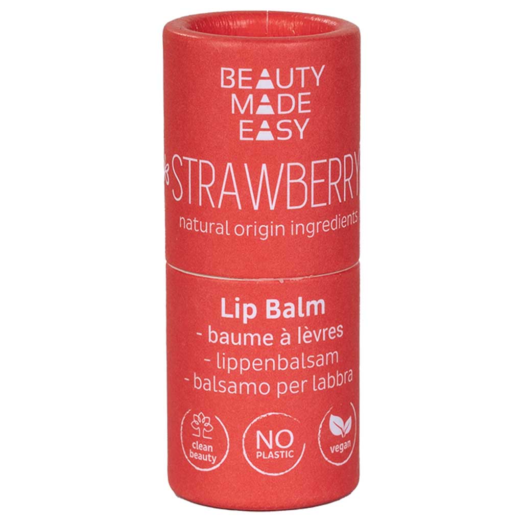 poistuva (tuotanto päättynyt) Beauty Made Easy Vegan Paper tube Lip Balm Huulivoide Strawberry