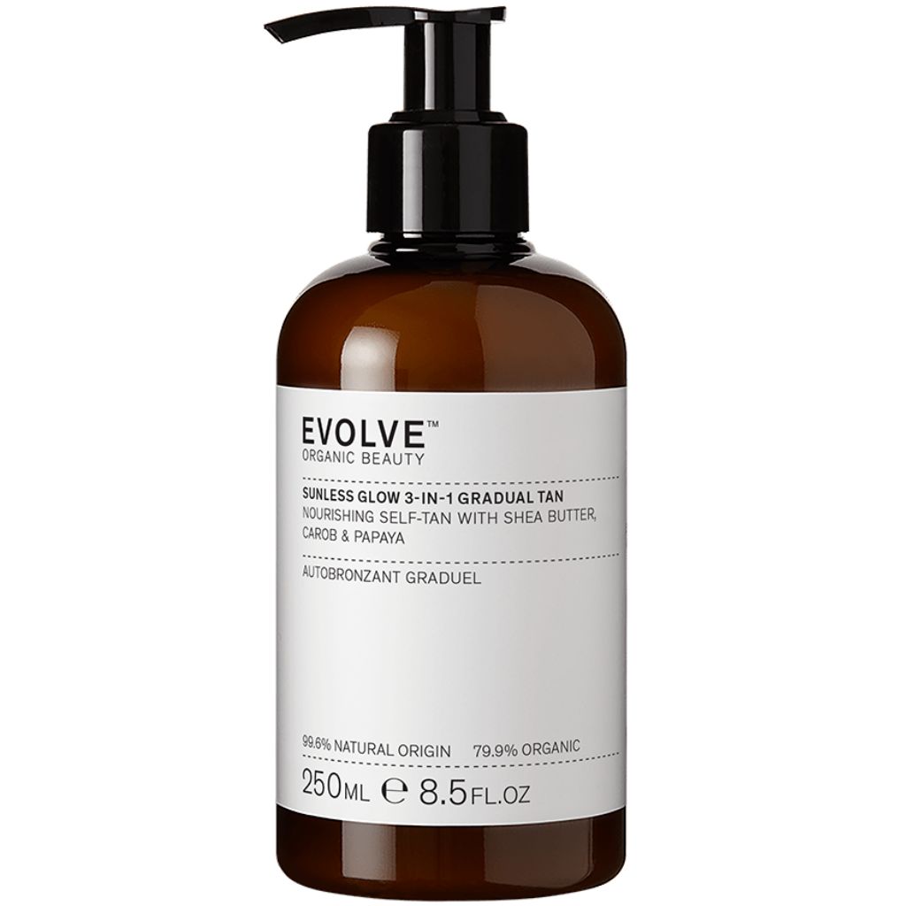 Evolve Organic Beauty Sunless Glow 3-in-1 Gradual Tan 250ml NEW FORMULA