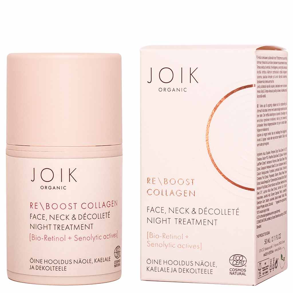 JOIK Organic Re-Boost Collagen Face, Neck & Decollete Night Treatment Yövoide 50 ml