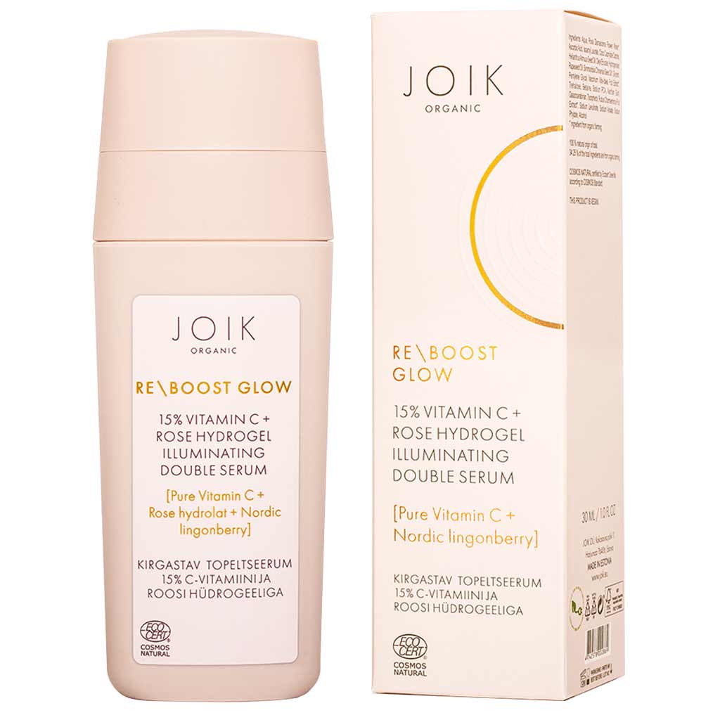 JOIK Organic Re-Boost Glow 15% C-Vitamin & Rose Hydrogel Illuminating Serum Kasvoseerumi 30 ml