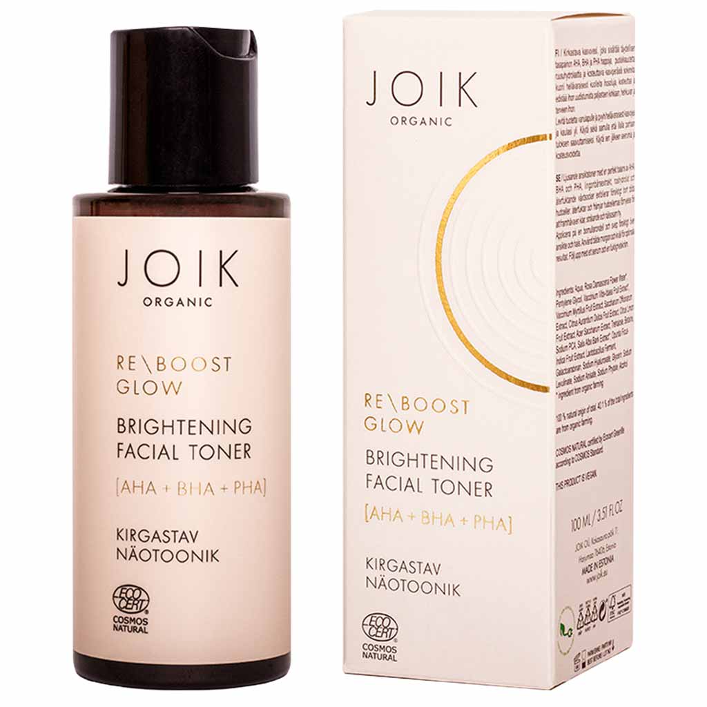 JOIK Organic Re-Boost Glow AHA+BHA+PHA Brightening Facial Toner 100 ml