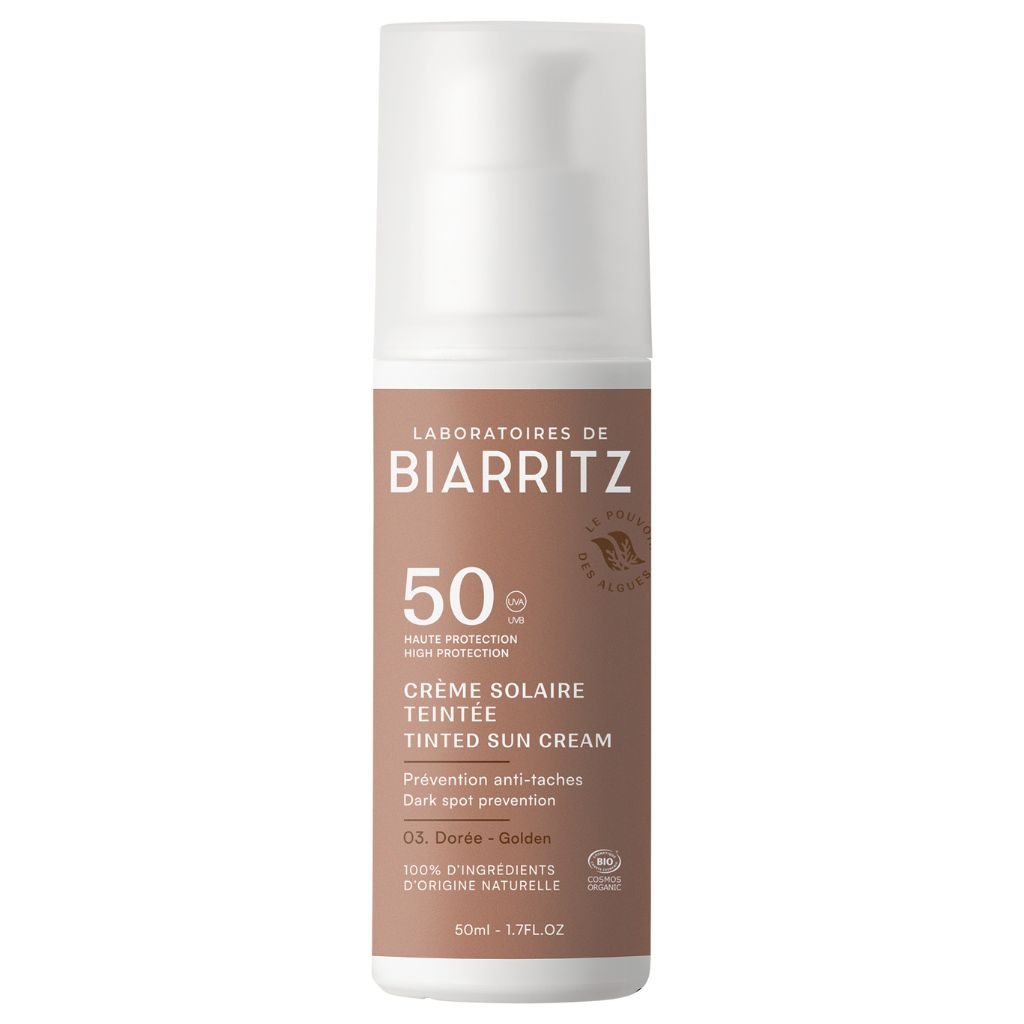 Laboratoires de Biarritz Tinted Sun Cream Sävytetty Aurinkovoide Kasvoille SPF50 Golden 50ml