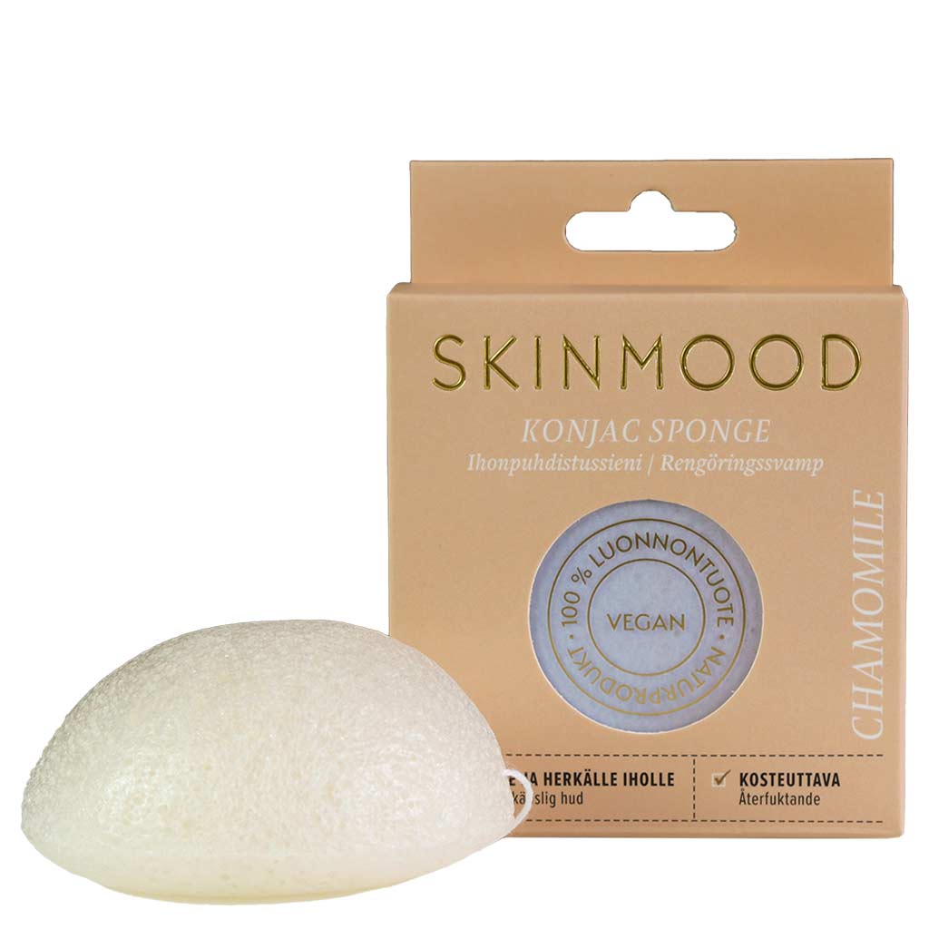 SkinMood® Konjac-ihonpuhdistussieni Chamomile/Kamomilla - normaalille ja herkälle iholle