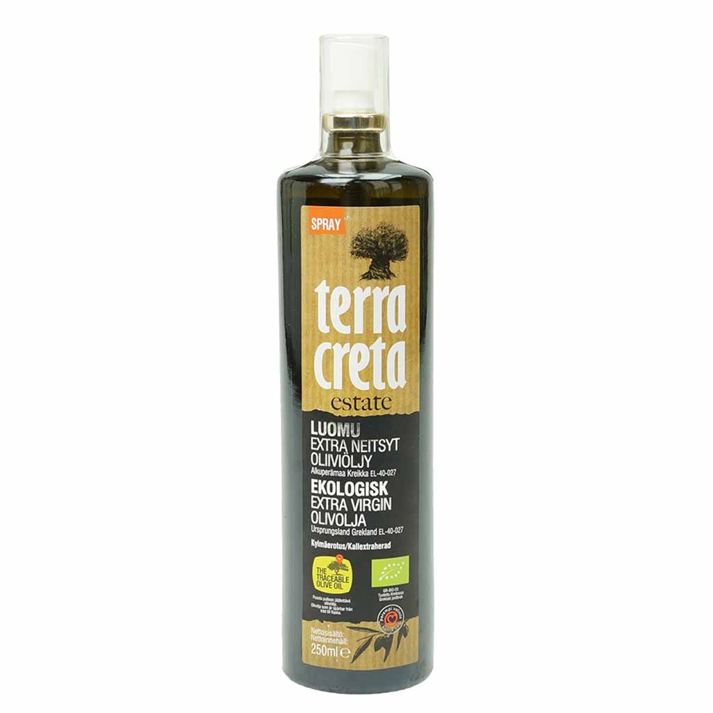 Terra Creta Ekstra-neitsytoliiviöljy, Spray, Luomu, 250 ml