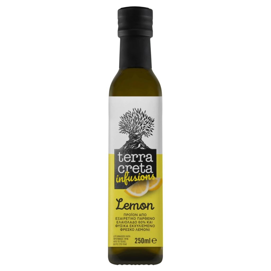 Terra Creta Infusions sitruunalla maustettu Ekstra-neitsytoliiviöljy 250ml
